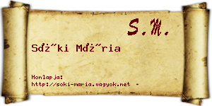 Sóki Mária névjegykártya