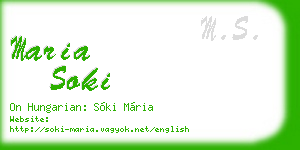 maria soki business card