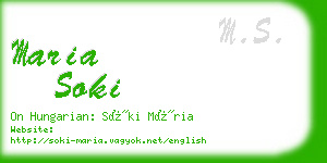 maria soki business card